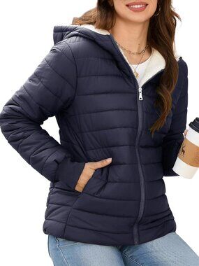 Cozy Women's Winter Puffer Jacket - Fleece Lined, Windproof & Water-Resistant